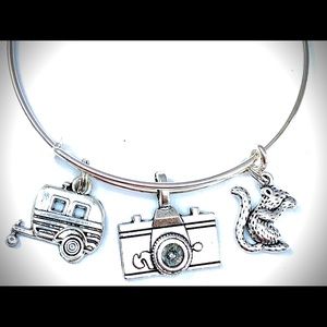 Silverplate Wire RV Bracelet Personalize Initial